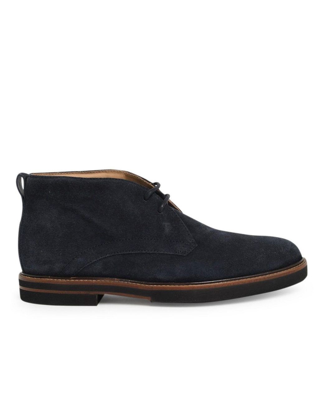 Tod's Suede Ankle Boots in Blue for Men - Lyst
