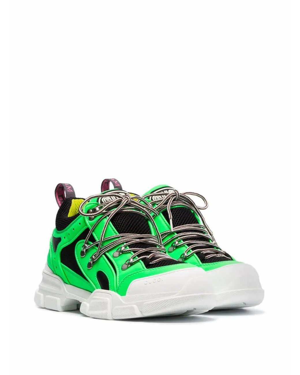 Gucci Leather Sneakers in Green for Men - Lyst