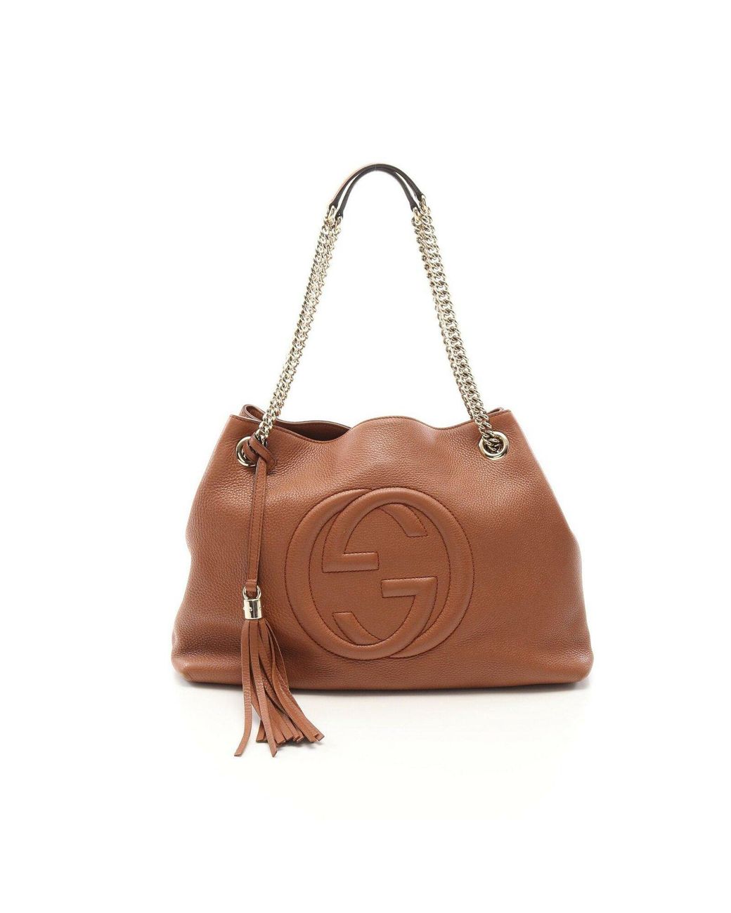 Gucci Leather Handbag in Brown | Lyst