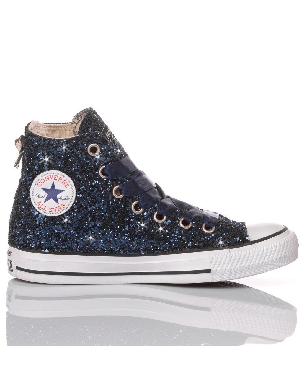 Converse Glitzer hi top sneakers in Blau | Lyst DE