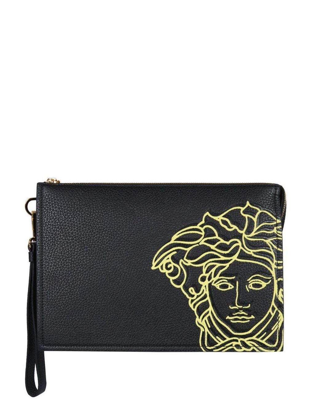 Versace Leather Pouch in Black for Men Lyst