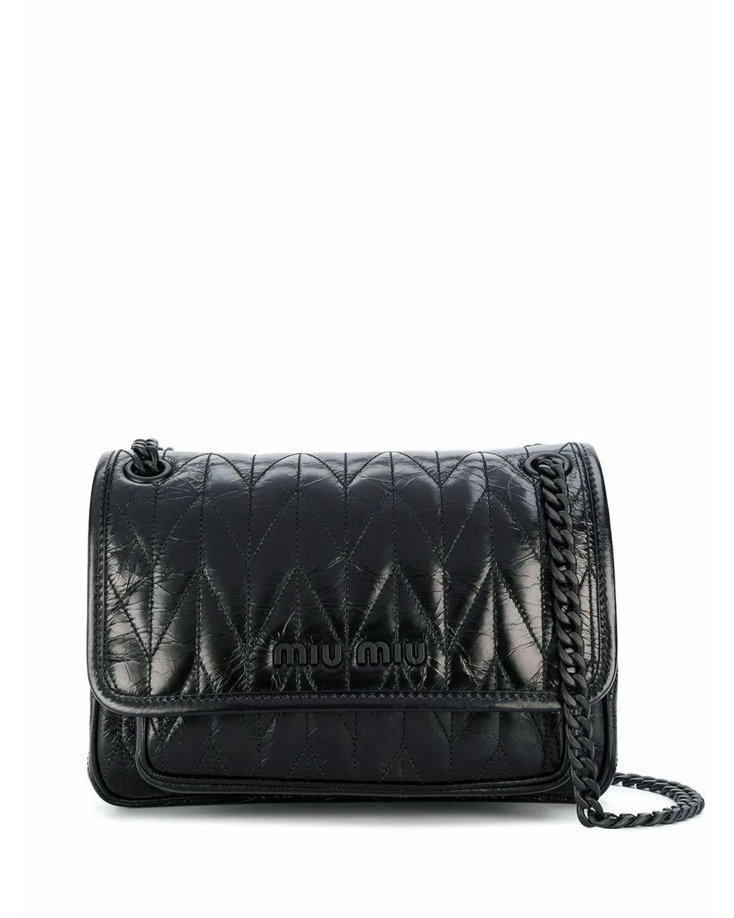 Miu Miu Leather Shoulder Bag in Black Lyst