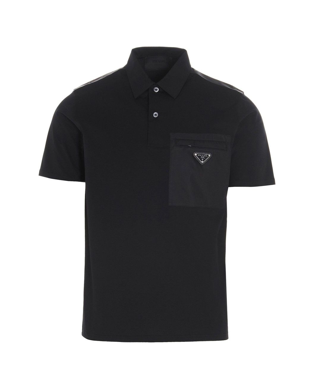 Prada Cotton Other Materials Polo Shirt in Black for Men Lyst