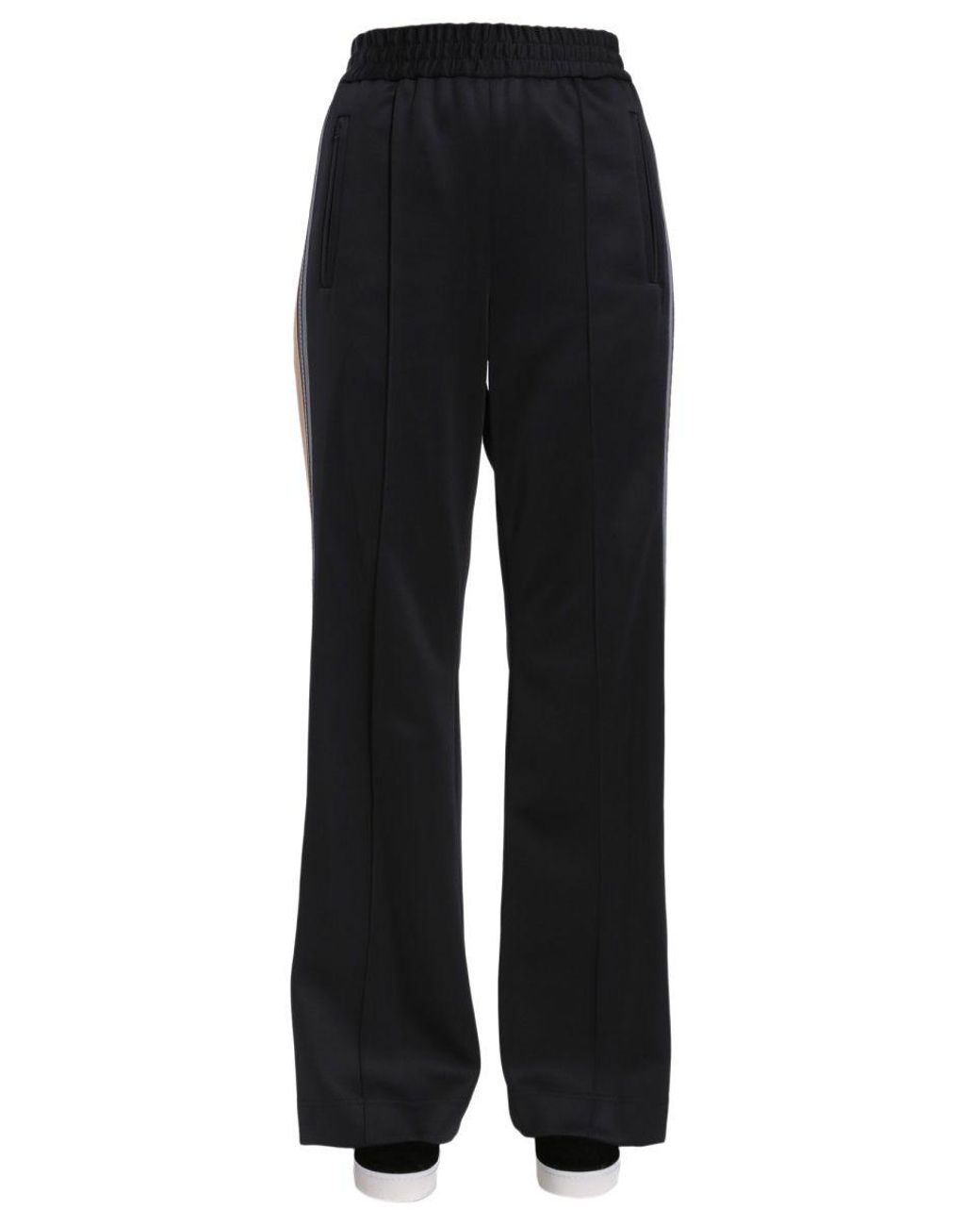 black polyester joggers