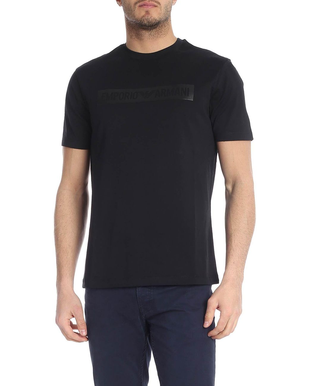 emporio armani black t shirt mens