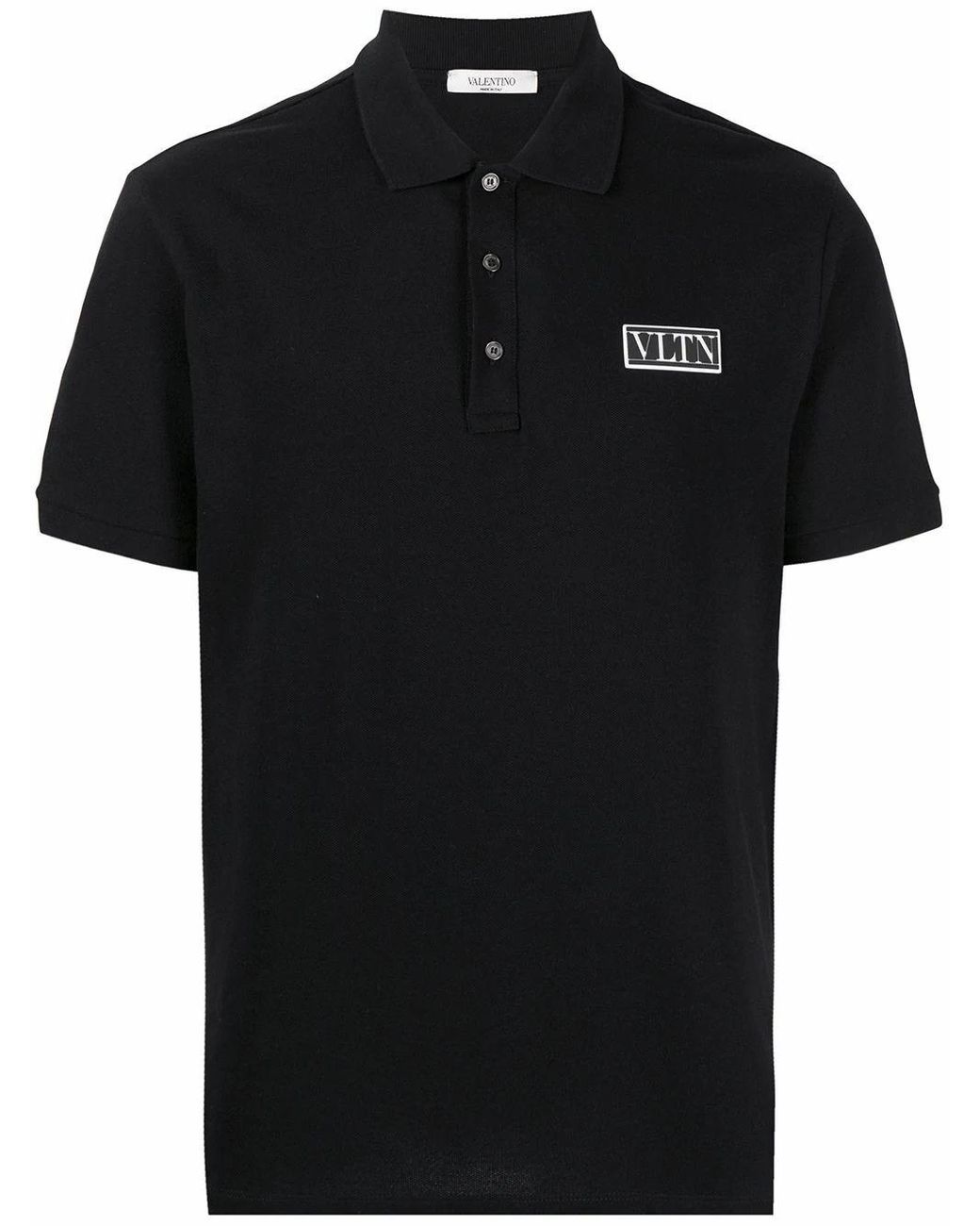 Valentino Cotton Polo Shirt in Black for Men - Lyst
