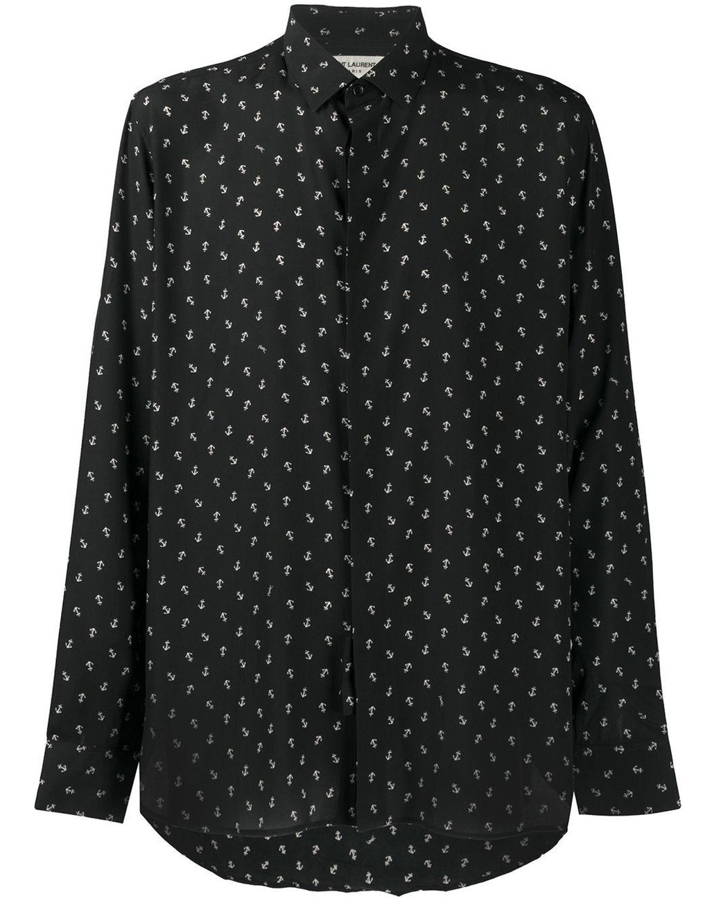 Saint Laurent Silk Shirt in Black for Men - Lyst