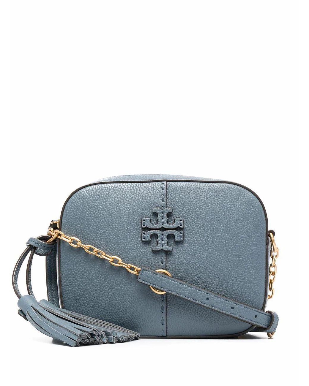 Tory Burch Leather Shoulder Bag in Blue - Lyst