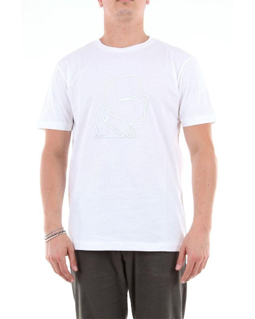 Karl Lagerfeld Cotton T-shirt in White for Men - Lyst
