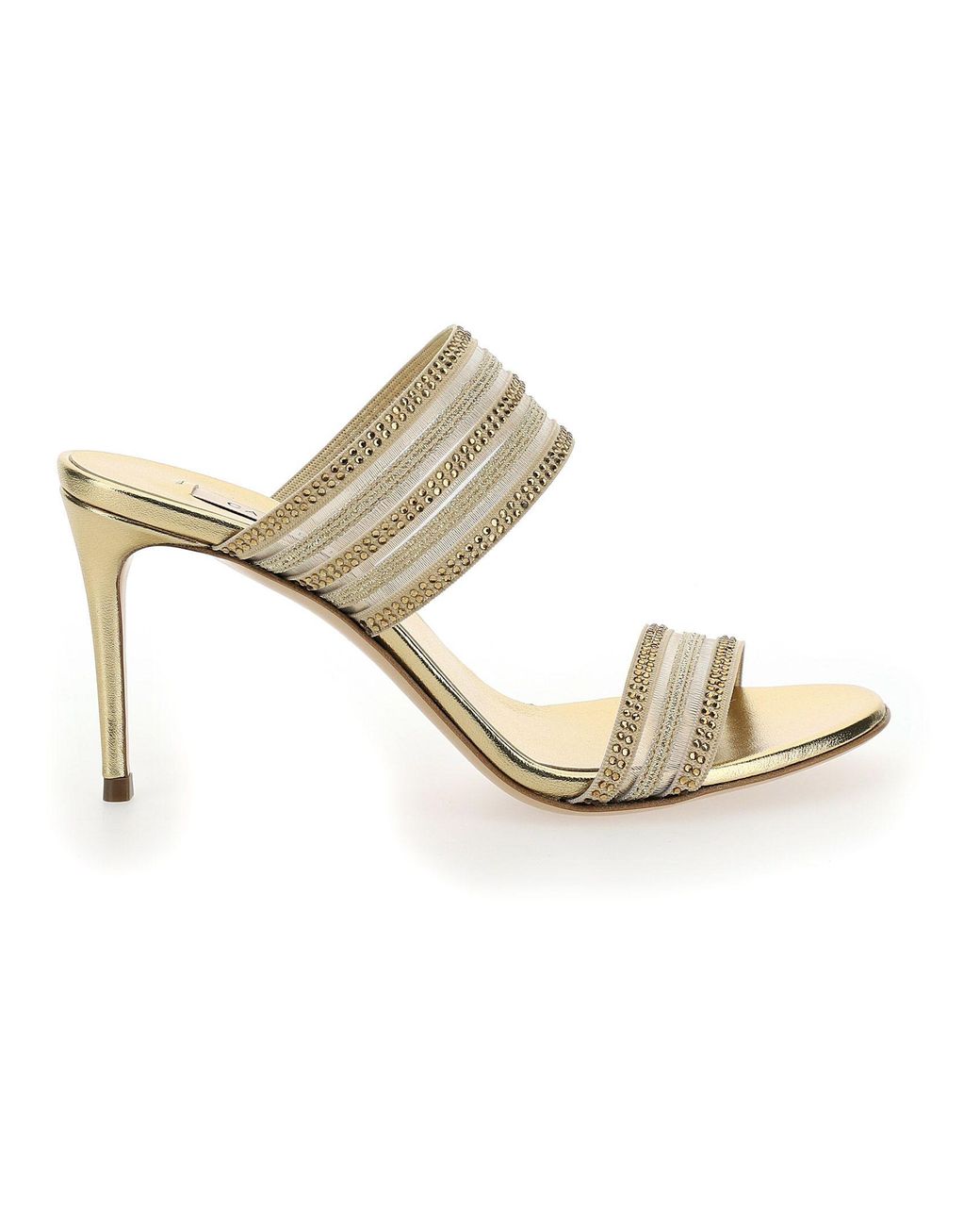 Casadei Spring Summer 2020 v celeberity sandals in gold - 1L554P1201T00841100