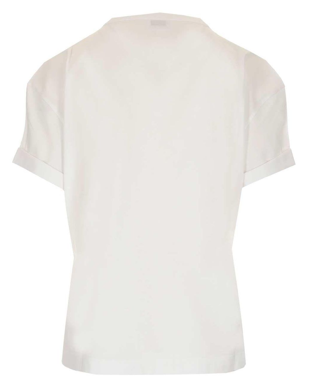 Brunello Cucinelli Cotton Other Materials T-shirt in White - Lyst