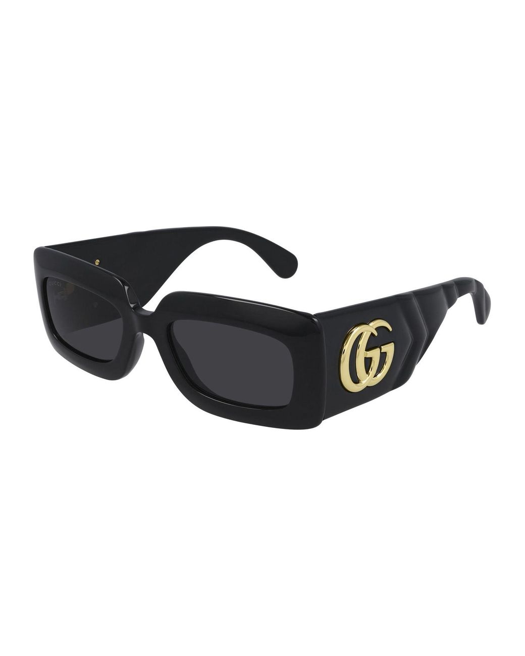 Gucci 53mm Rectangular Shield Sunglasses in Black | Lyst