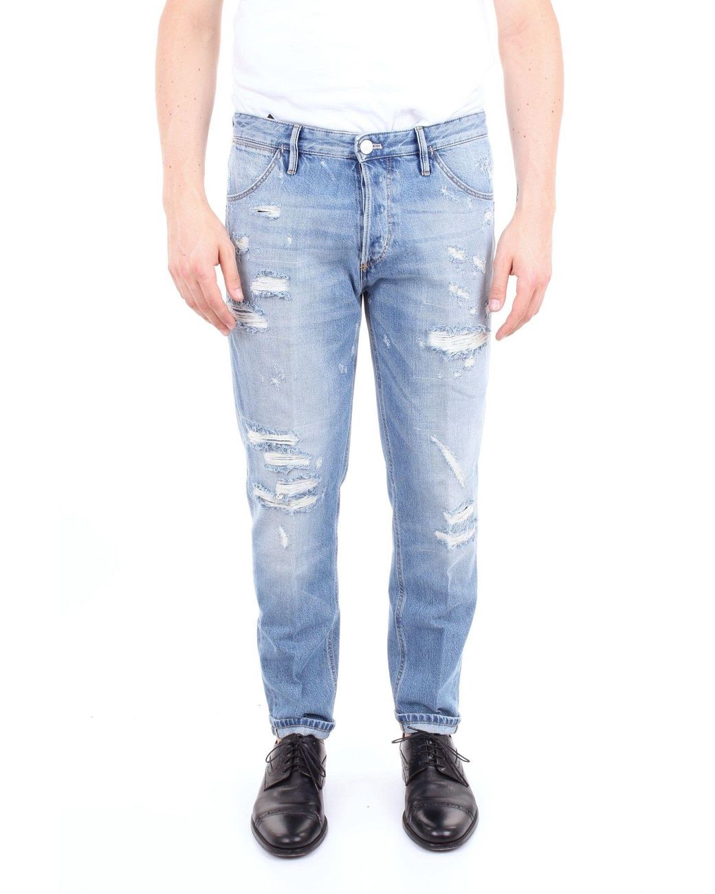 PT01 Blue Cotton Jeans for Men - Lyst