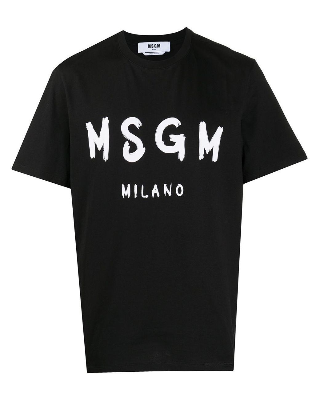 MSGM Cotton T-shirt in Black for Men - Lyst
