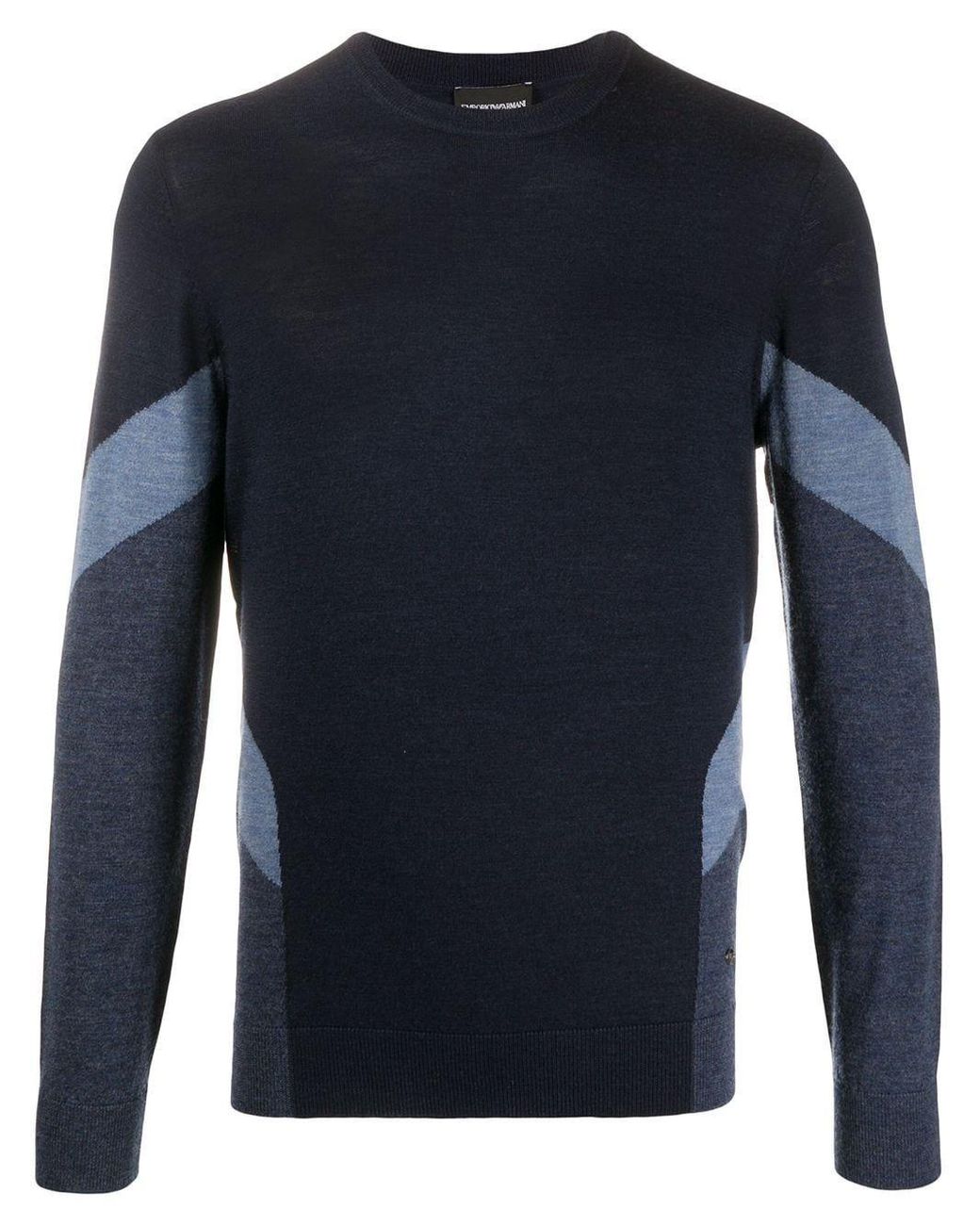 Emporio Armani Wool Sweater in Blue for Men - Lyst