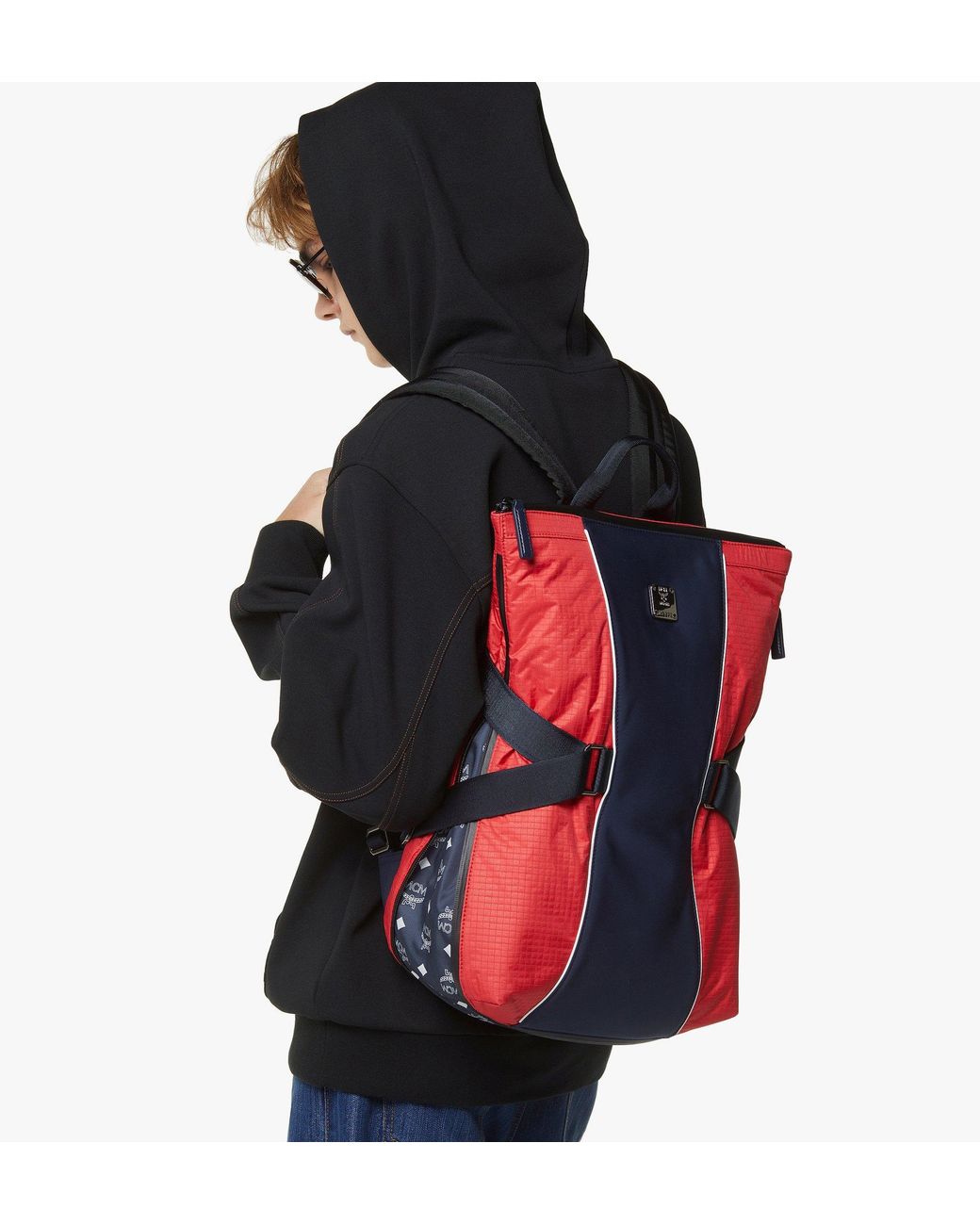 MCM Red Aren Nova Backpack In Nylon for men
