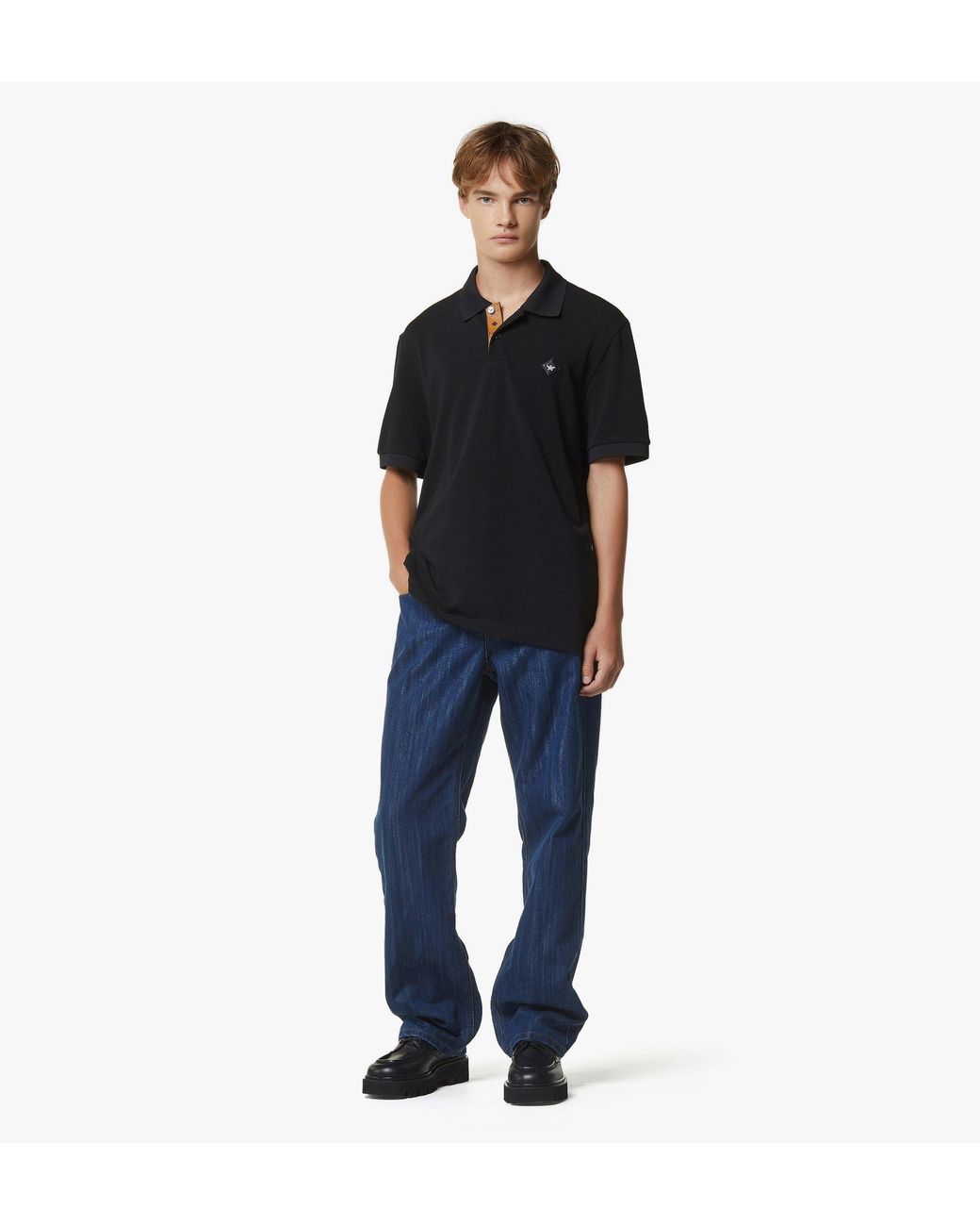 MCM Black Diamond Patch Piqué Polo for men