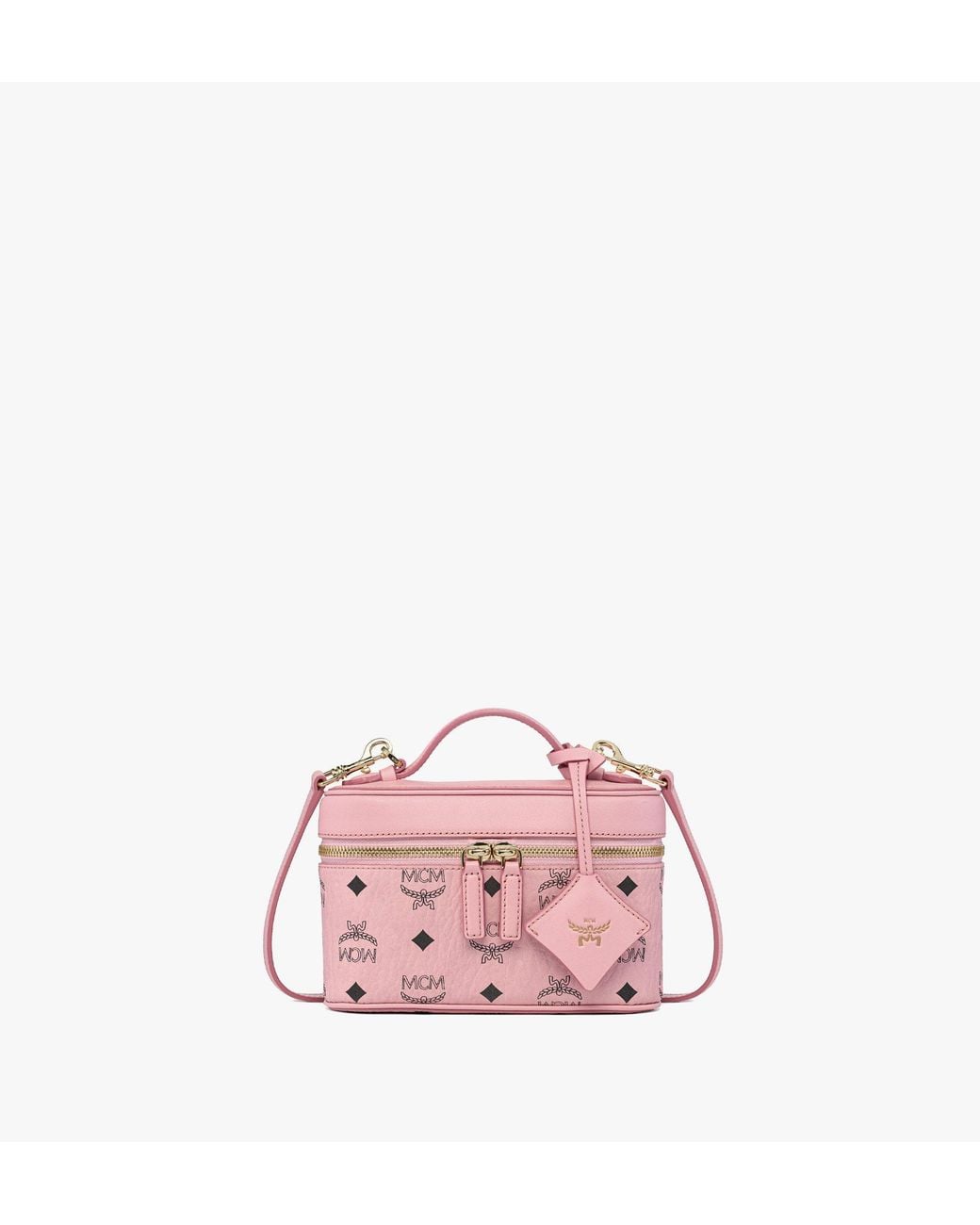 MCM Aren Vanity Case In Visetos Leather Mix in Pink | Lyst