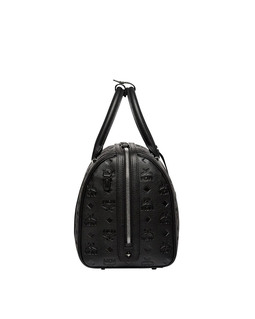 MCM Essential Boston Bag Visetos Small Black • Buy/Sell