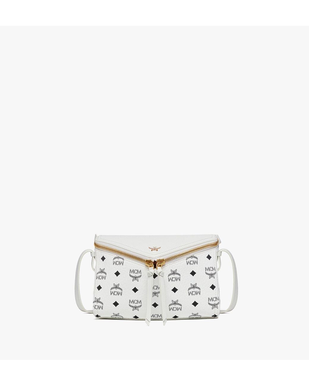 MCM ボディバッグ 希少ホワイト MCM Diamant 3d Shoulder Bag In Visetos Leather Mix in White | Lyst