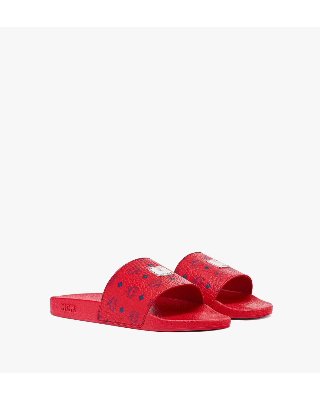 MCM Visetos Slides in Red for Men | Lyst