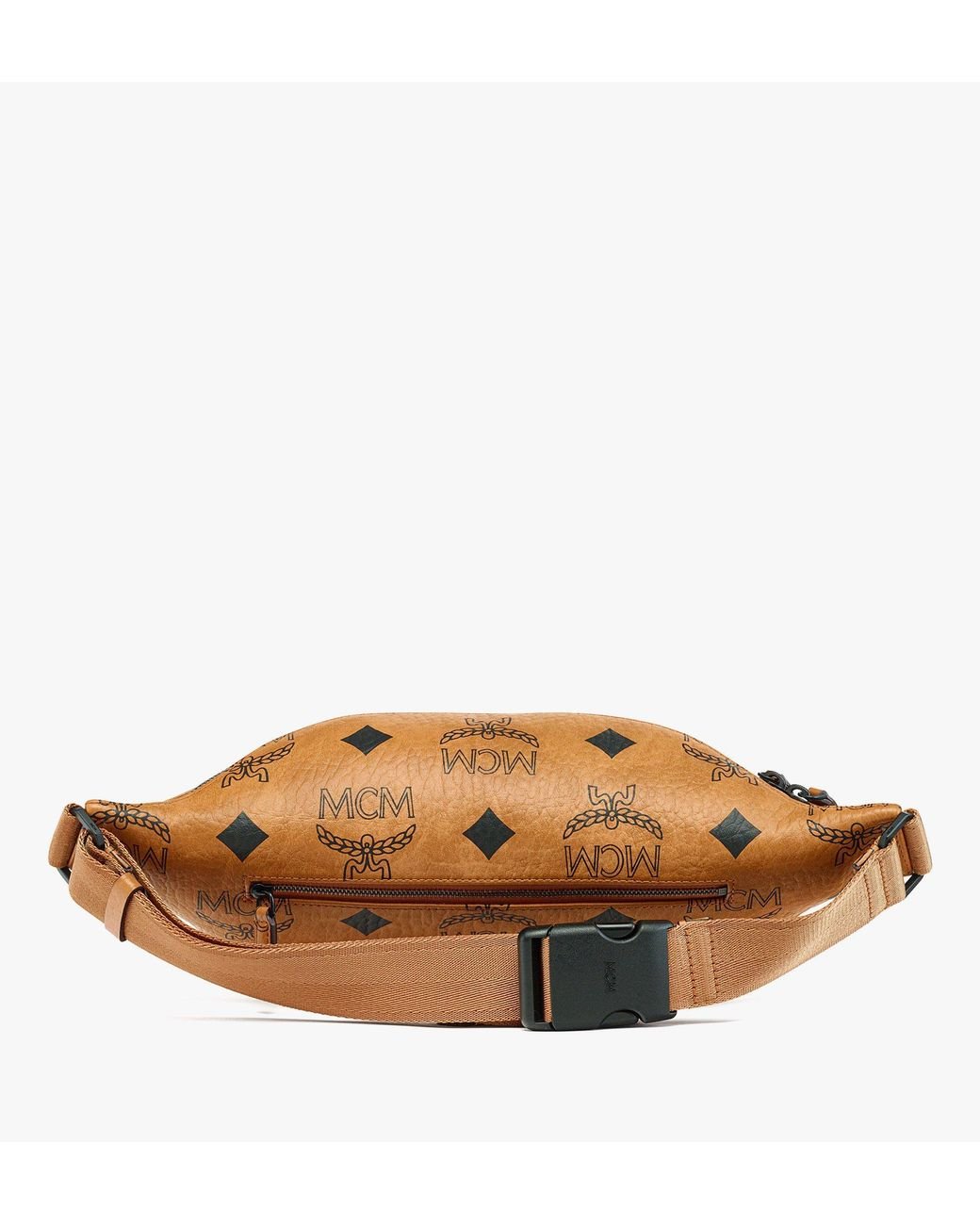 MCM Visetos Small Fusten Belt Bag Cognac 1286579