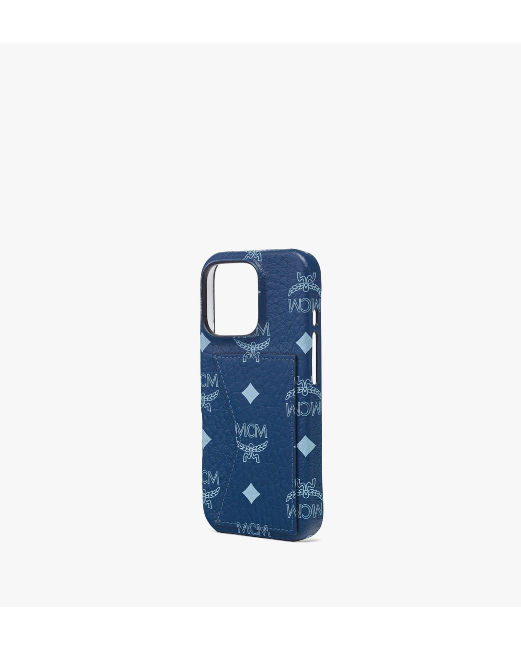 MCM Blue Iphone 16 Pro Case In Visetos for men