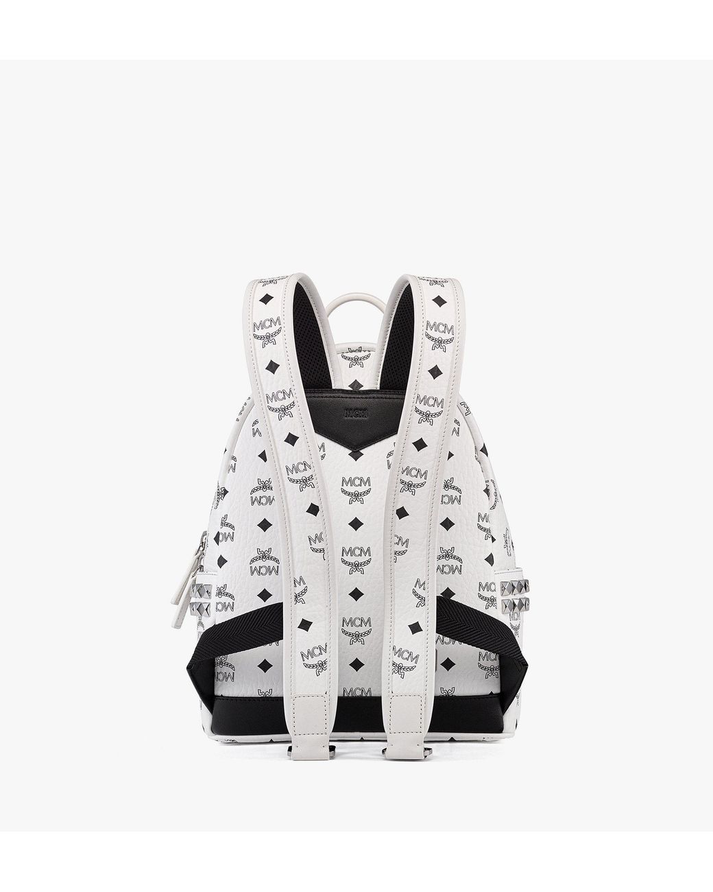 MCM White Stark Side Studs Backpack In Visetos for men