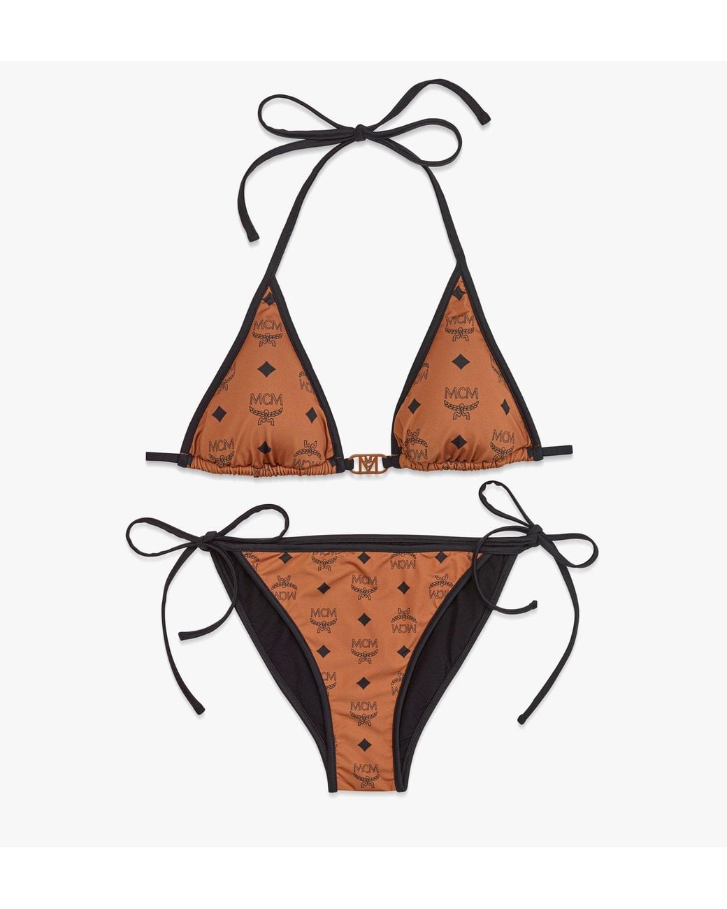MCM Brown Monogram Print Swimsuit