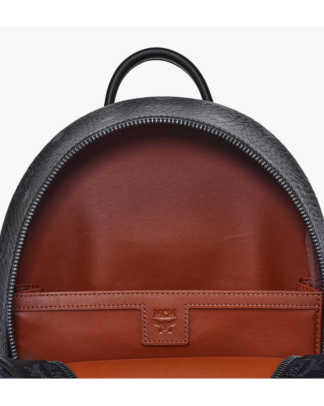 MCM Black Stark Side Studs Backpack In Visetos for men