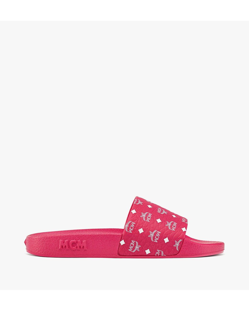 MCM Monogram Print Rubber Slides in Purple | Lyst
