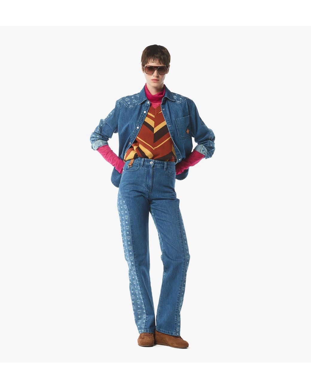 MCM Blue Monogram Jacket