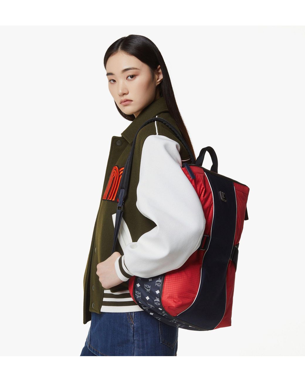 MCM Red Aren Nova Backpack In Nylon for men