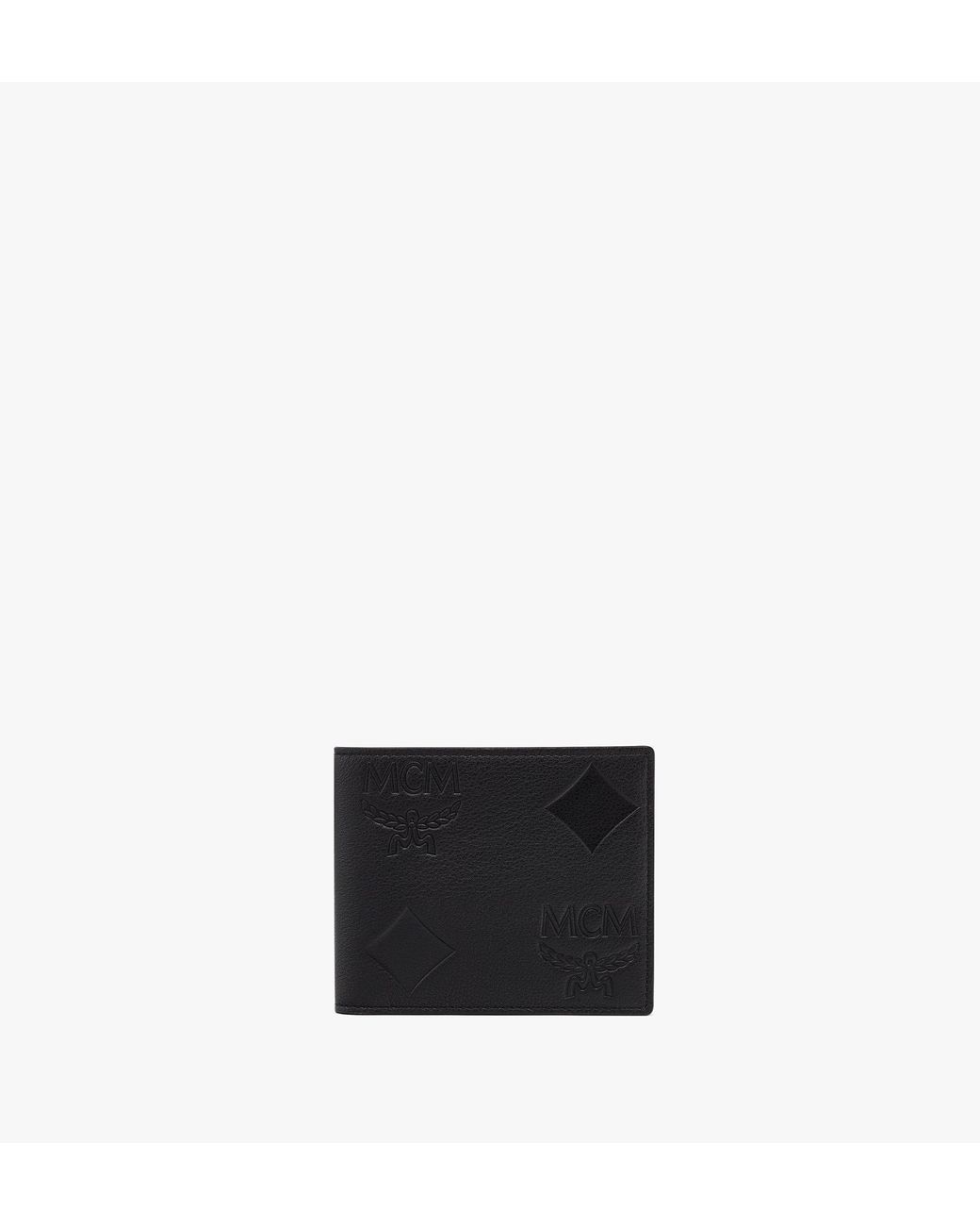 Mcm Aren Bi-Fold Leather Wallet - Black