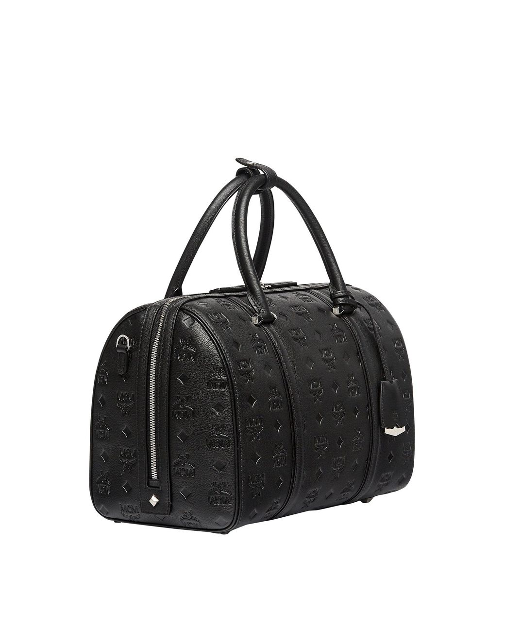 Mcm essential boston in monogram leather hot sale