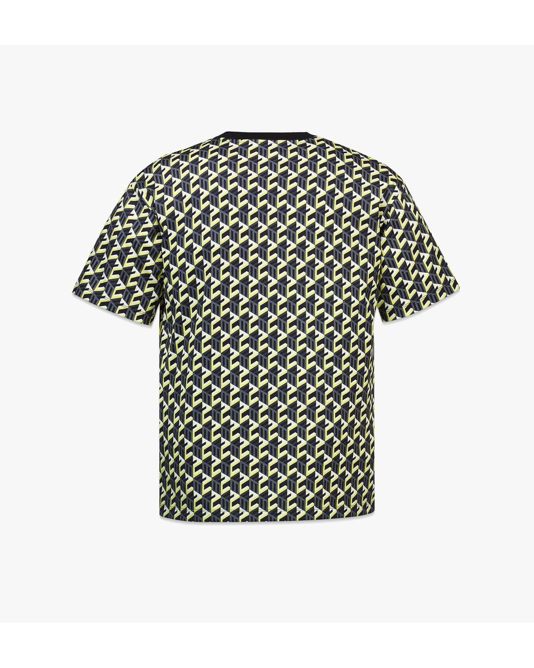 MCM Cubic Monogram Print T-shirt In Organic Cotton in Yellow for 