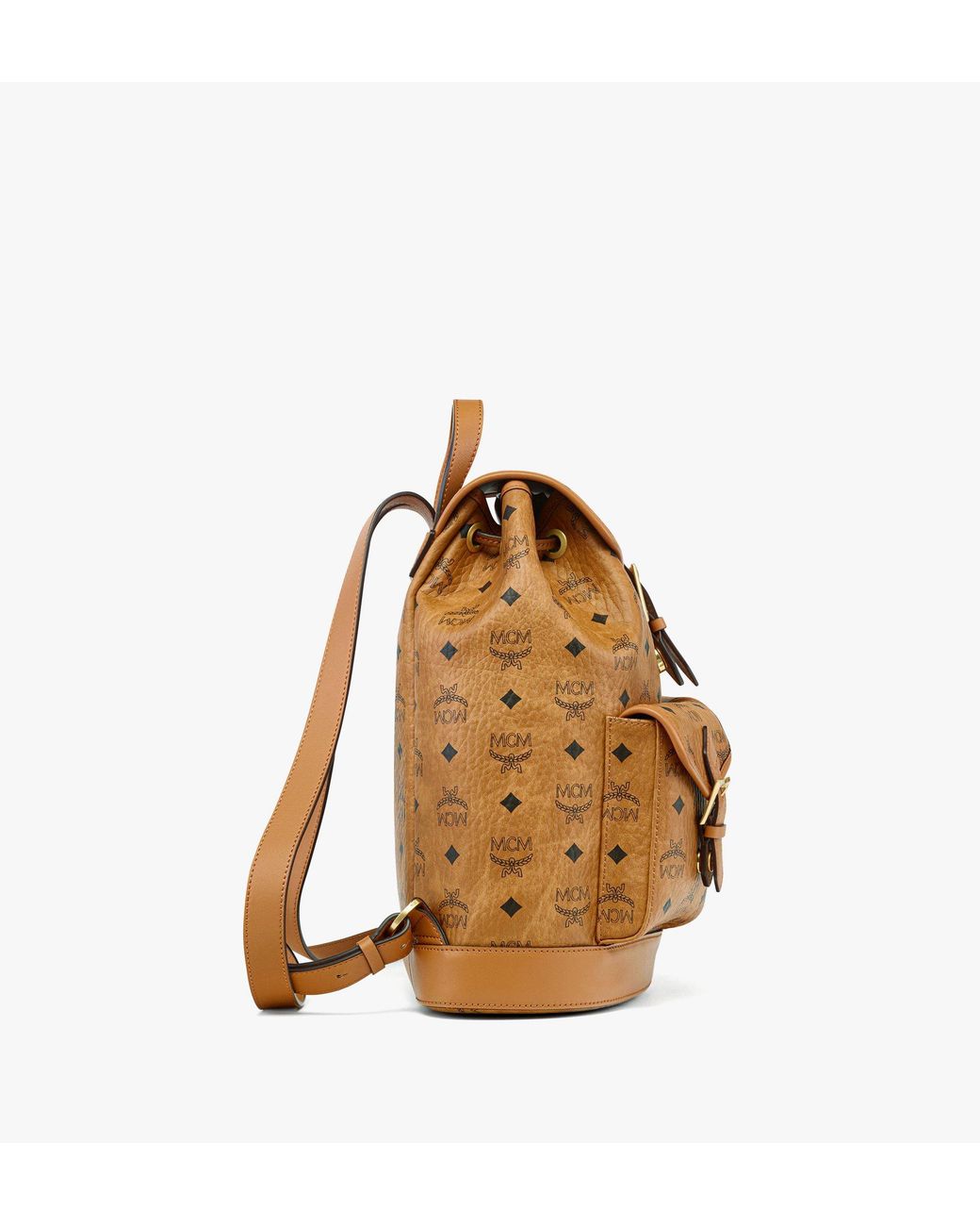 MCM Metallic Aren Drawstring Backpack In Visetos