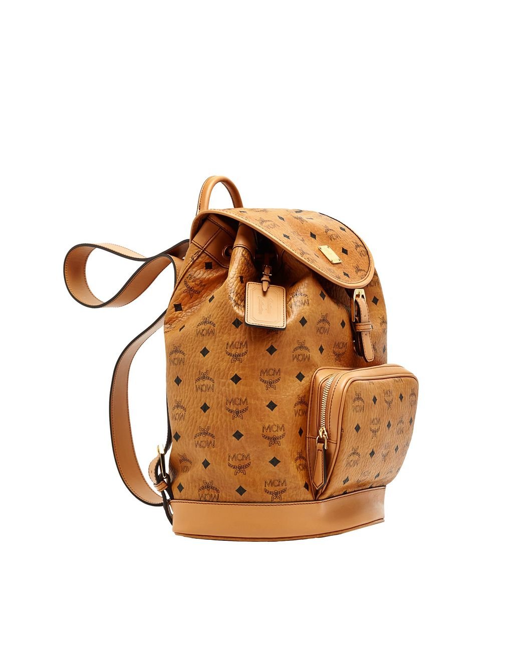 MCM Heritage Single Pocket Rucksack In Visetos in Brown for Men | Lyst