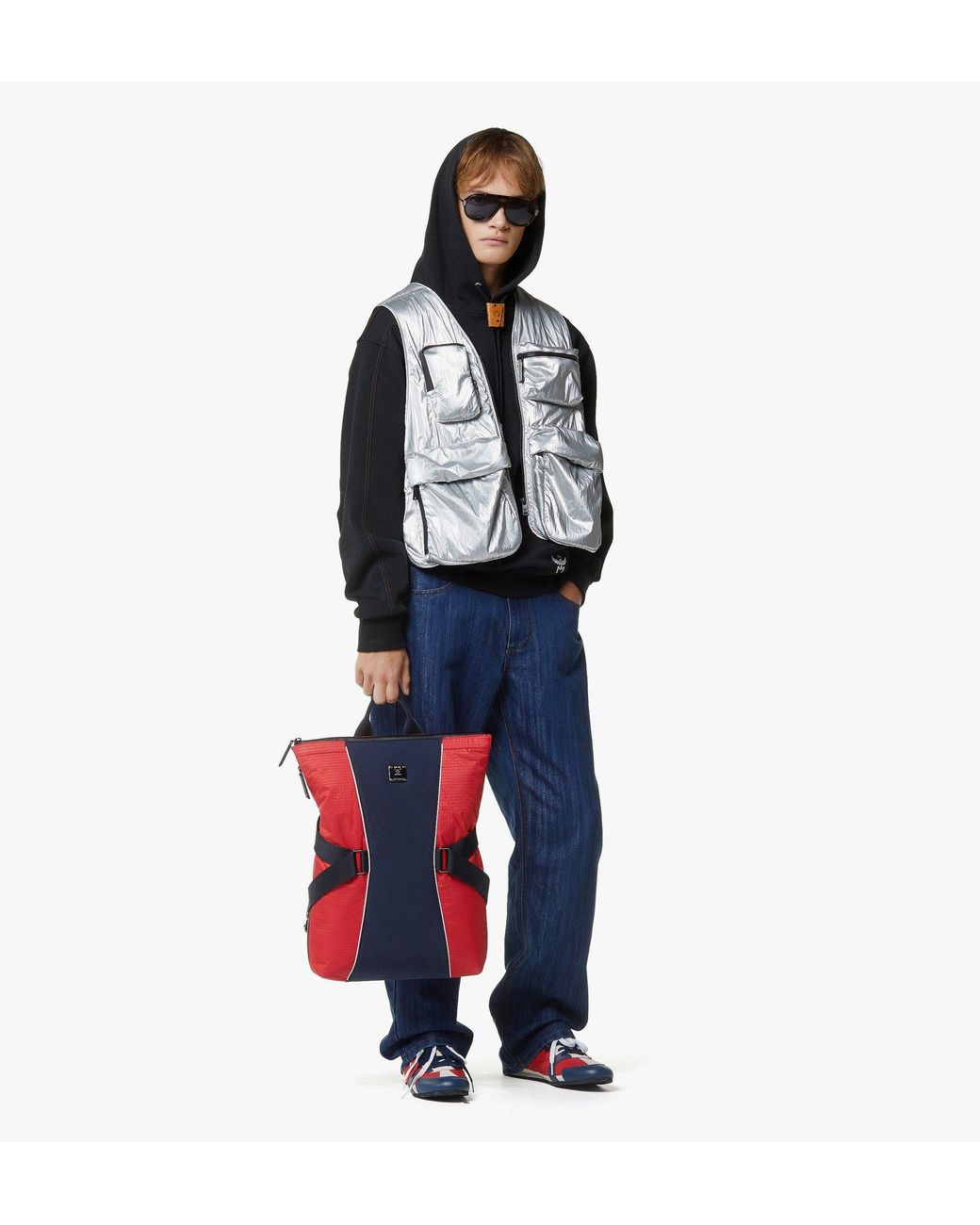 MCM Red Aren Nova Backpack In Nylon for men