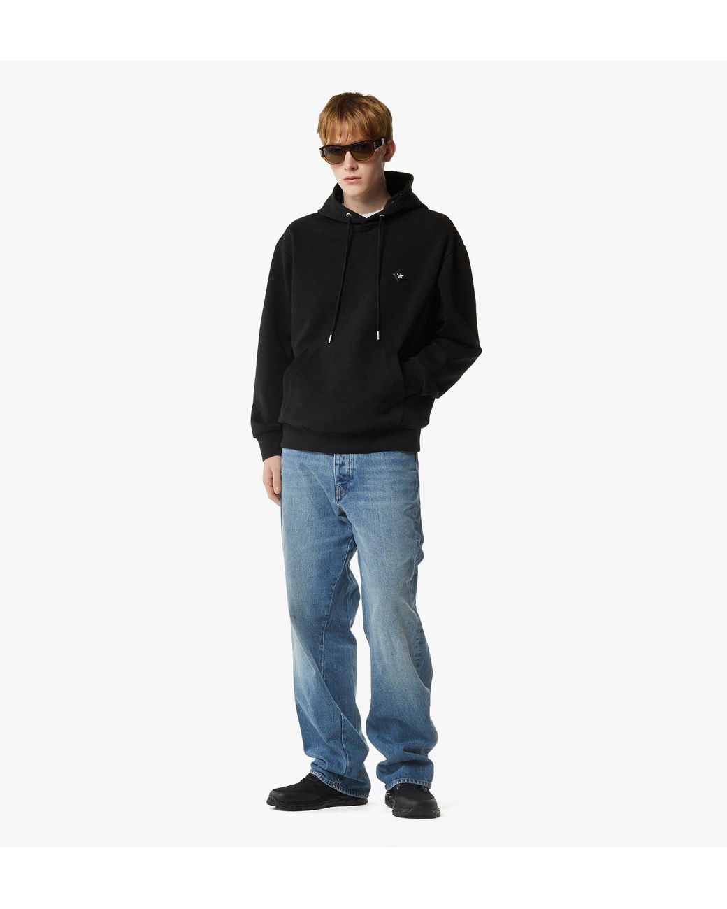 MCM Blue Essential Logo Patch Ponte Hoodie for men