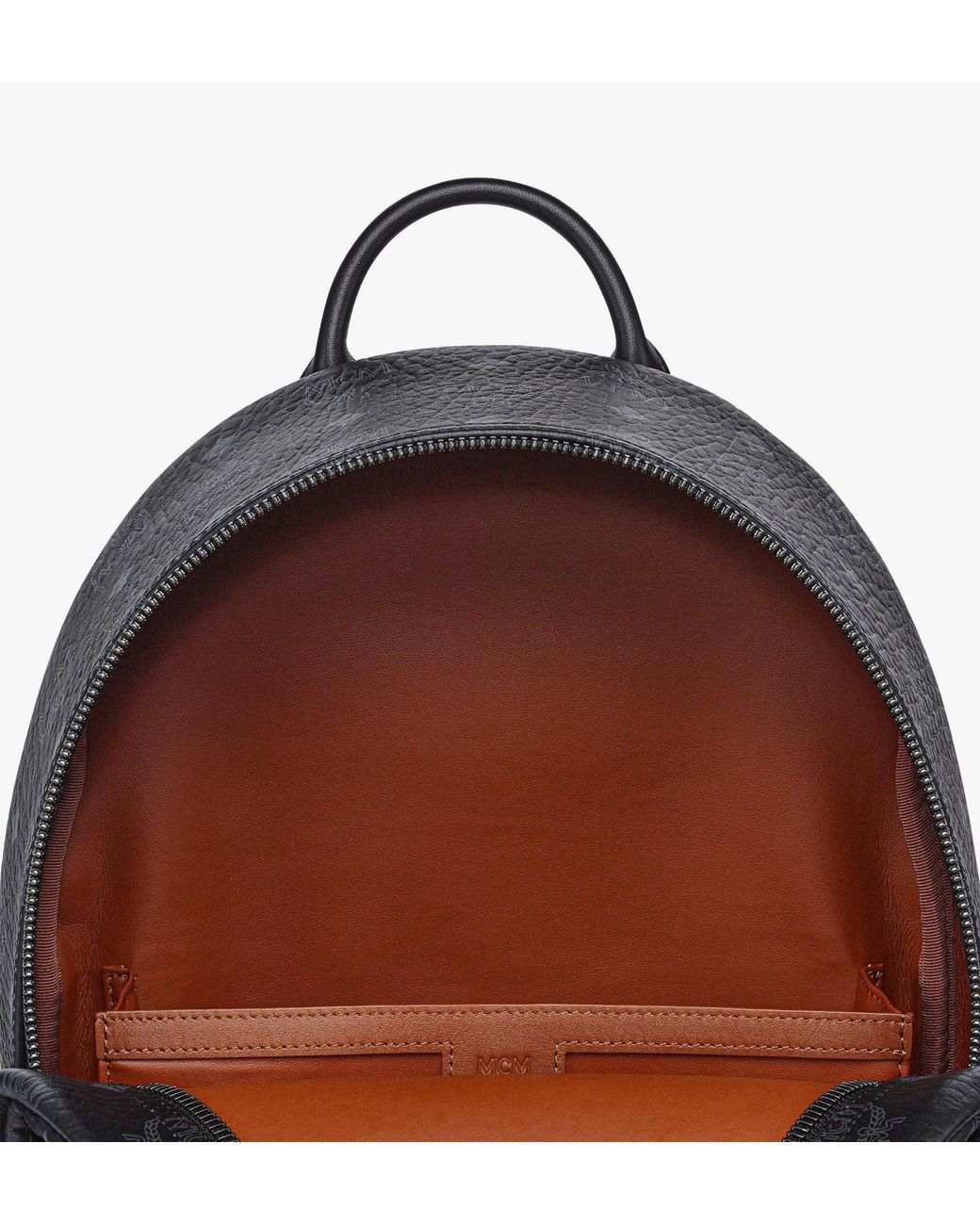 MCM Black Stark Side Studs Backpack In Visetos for men