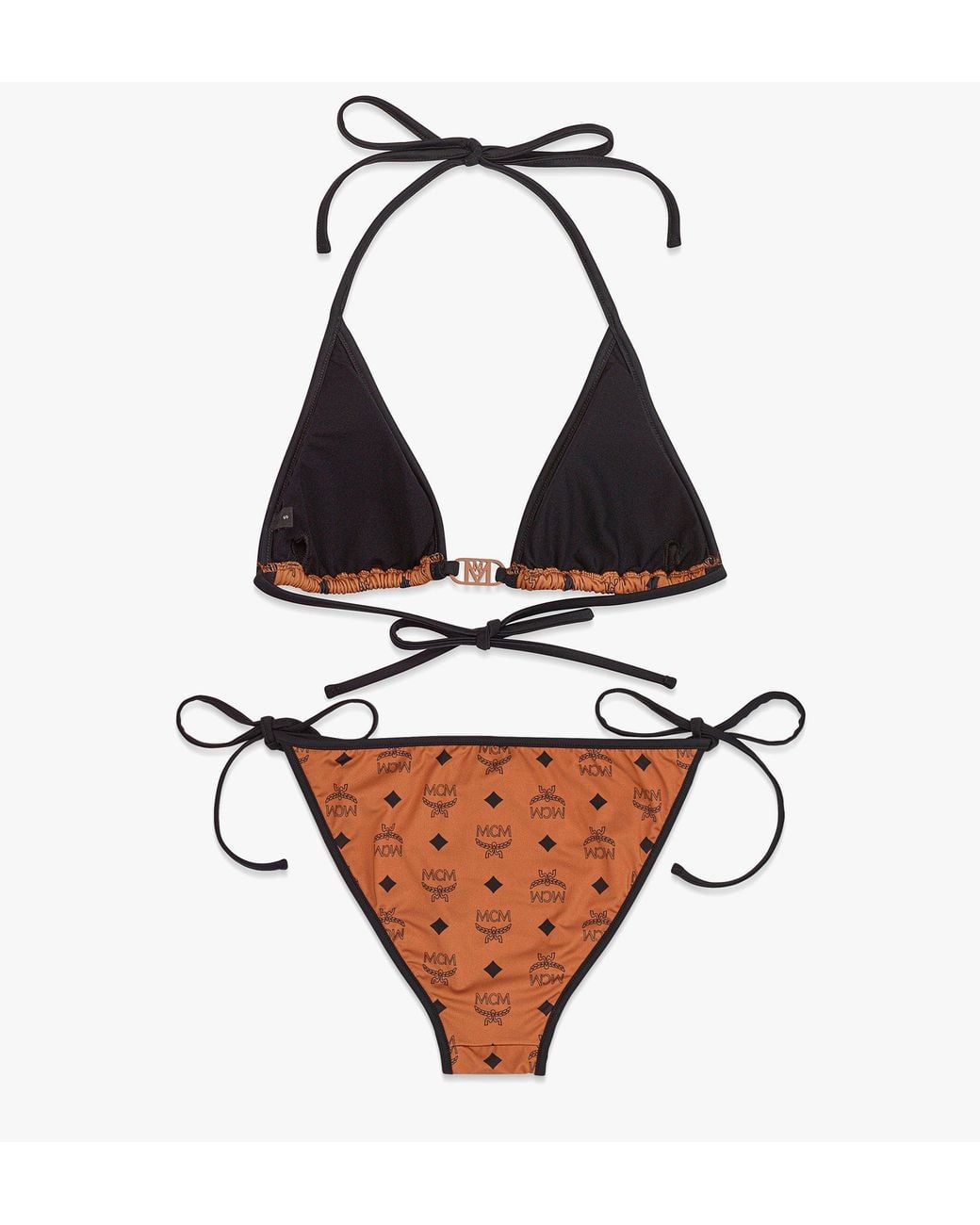 MCM Brown Monogram Print Swimsuit