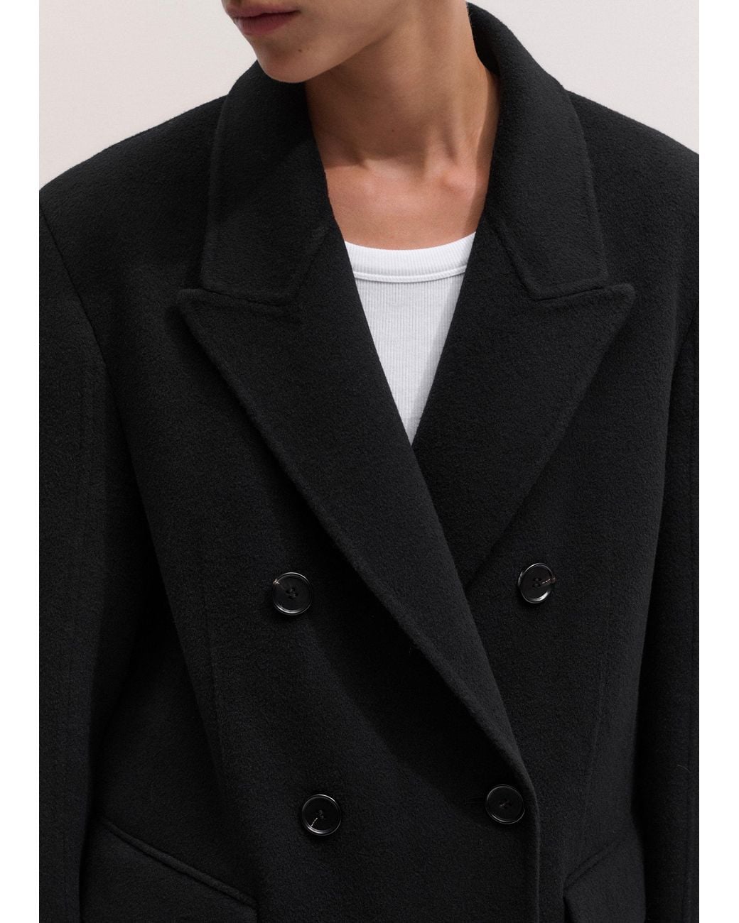 ME+EM Black Oversized Coat