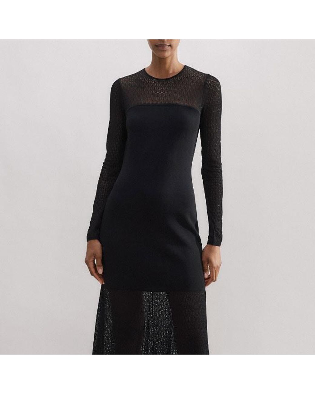 ME+EM Lace Stitch Evening Maxi Dress in Black | Lyst