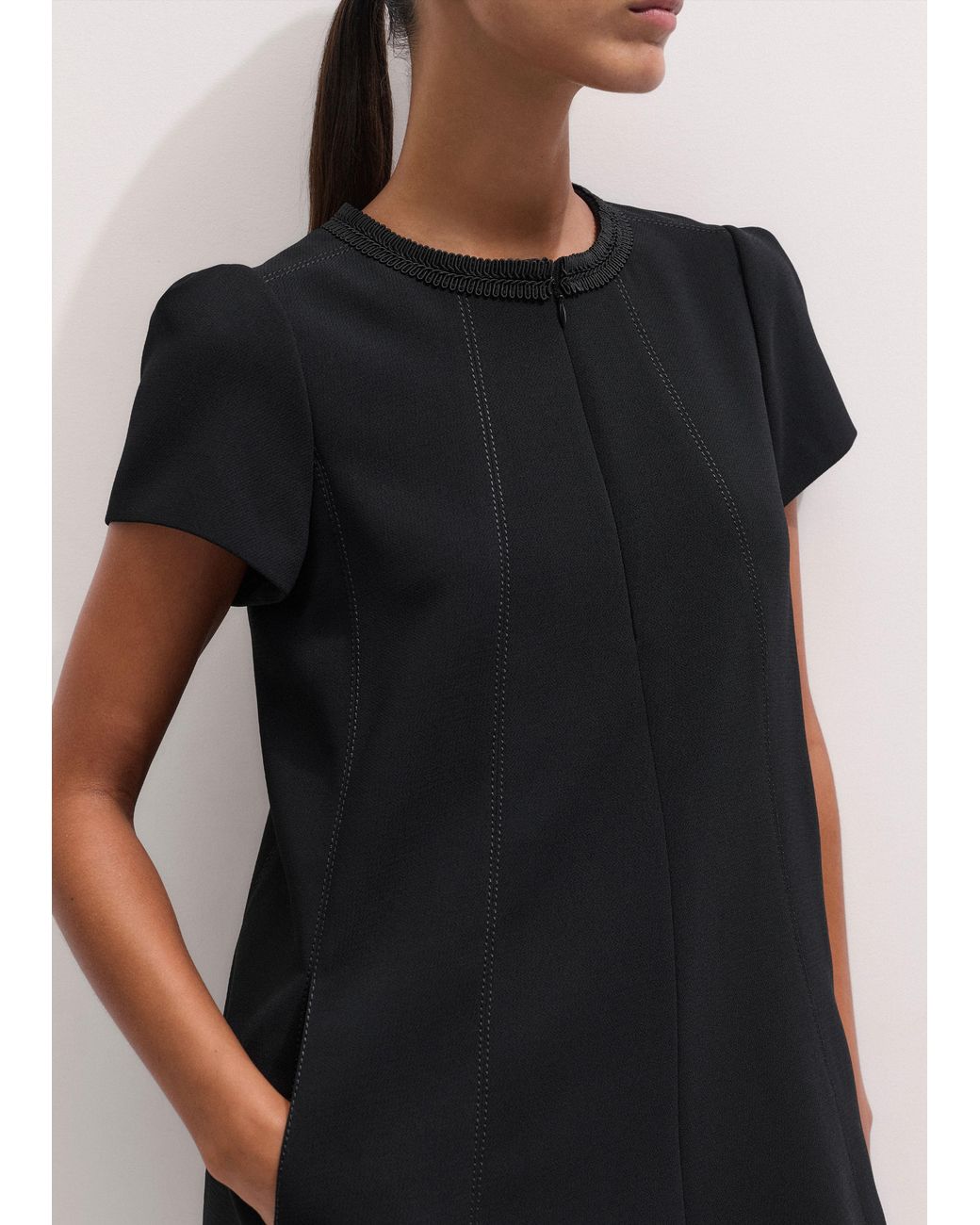 ME+EM Black Swing Mini Dress