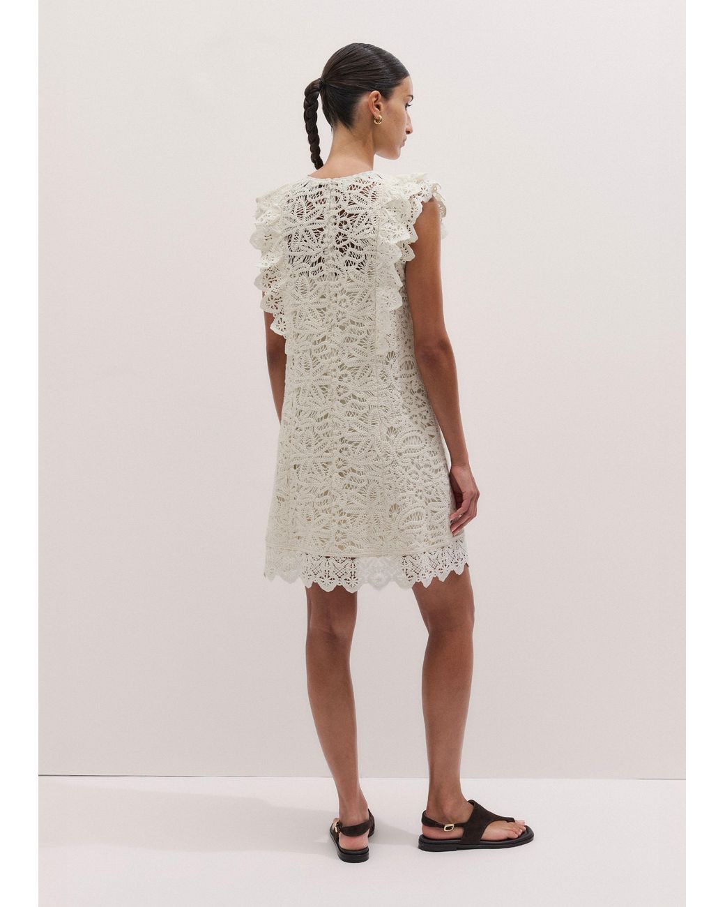 ME+EM White Cotton Lace Mini Dress + Slip