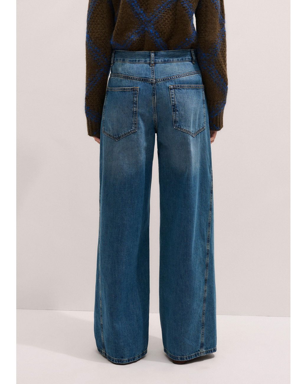 ME+EM Blue Relaxed Straight Insert Jean