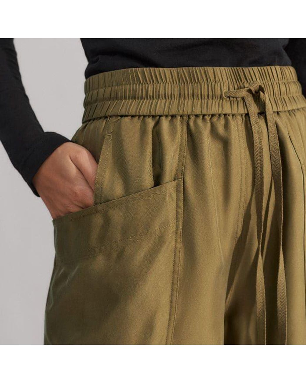 ME+EM Multicolor Washed Silk Parachute Trouser