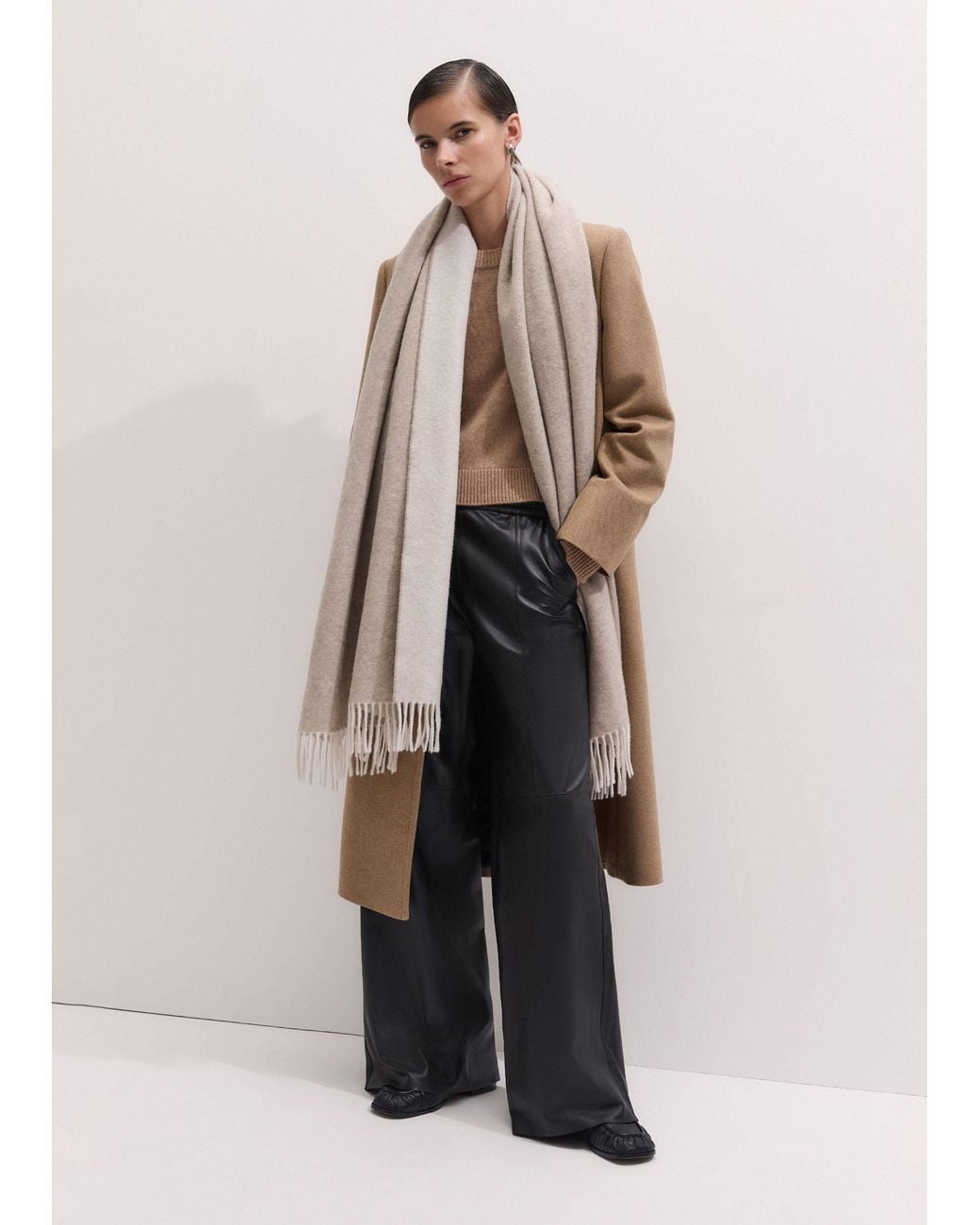 ME+EM Black Wide Leg Track Pant