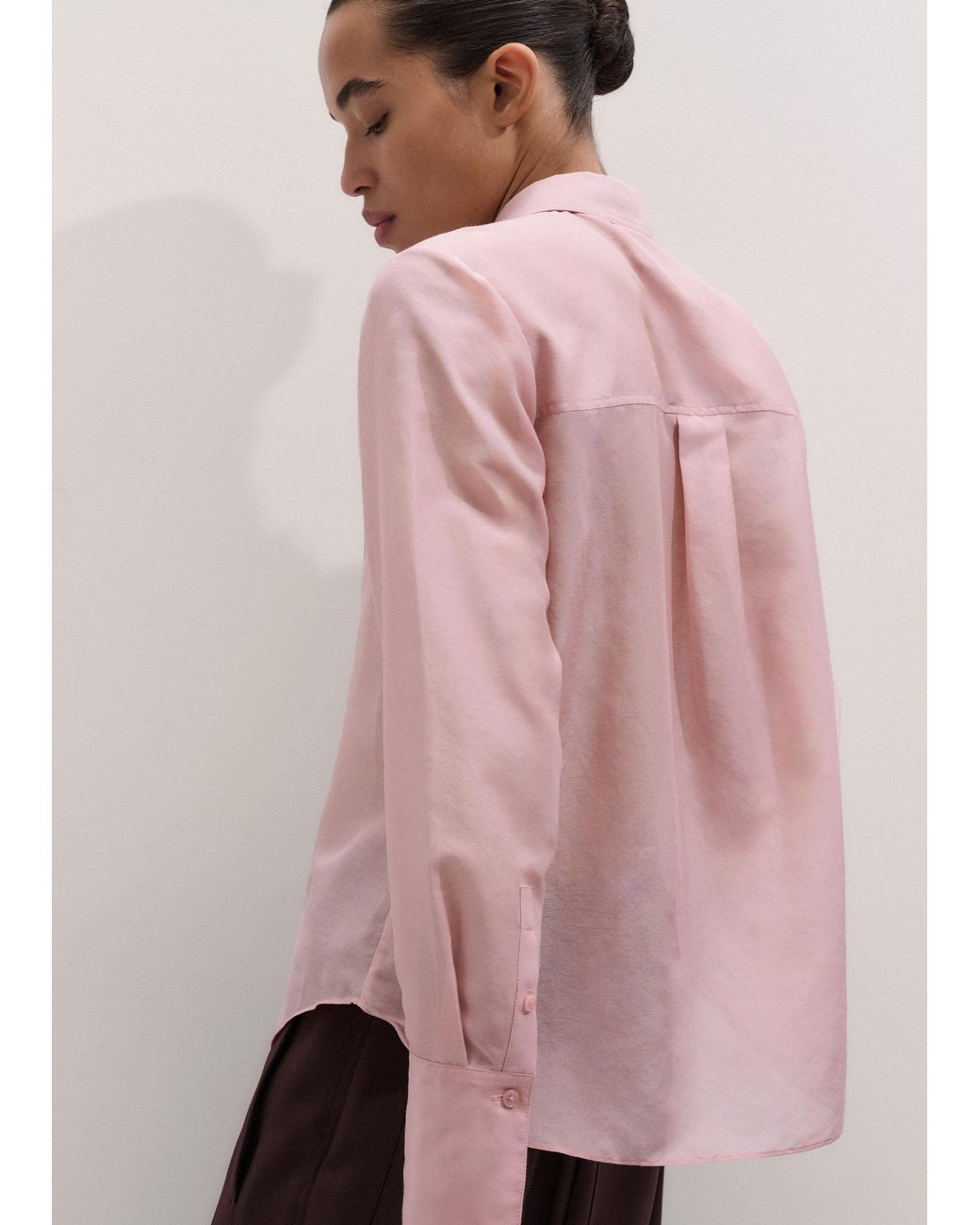 ME+EM Pink Silk Cotton Cloud Layering Shirt + Tie